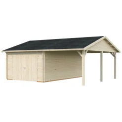 Garage Palmako Roger med Carport 36,5 m2 och Slagport