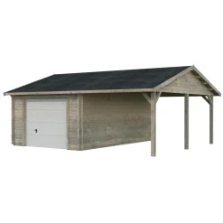 Garage Palmako Roger med Carport 36,5 m2 och Takskjutport