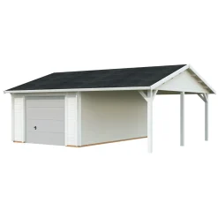 Garage Palmako Roger med Carport 36,5 m2 och Takskjutport