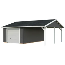 Garage Palmako Roger med Carport 36,5 m2 och Takskjutport