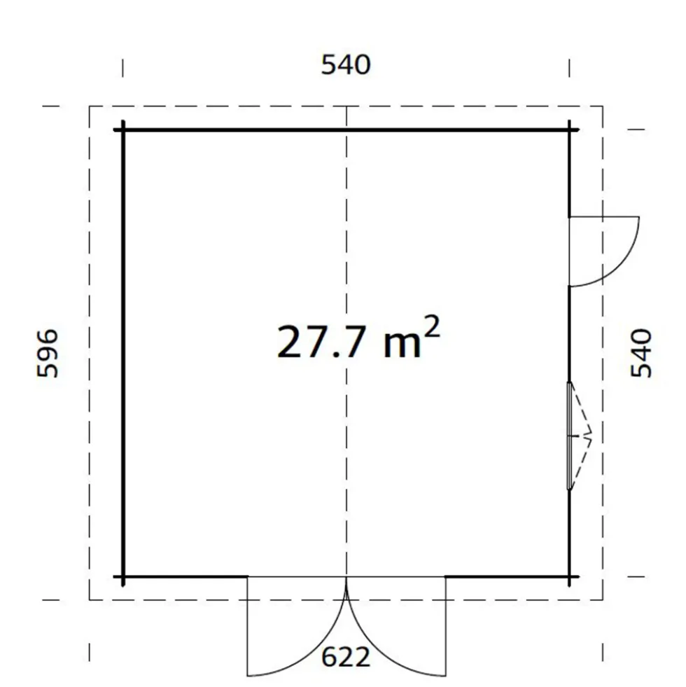 Garage Palmako Roger med Garagedörr 29,2 m2