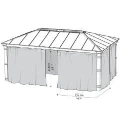Gardinset Canopia by Palram Till Dallas Paviljong 3,6 x 6 m