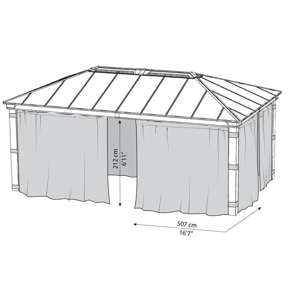 Gardinset Canopia by Palram Till Dallas Paviljong 3,6 x 6 m