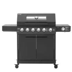 Gasolgrill Kobe Premium 5 Brännare Med Sidobrännare & Glaslock