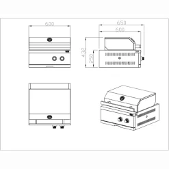 Gasolgrill Myoutdoorkitchen Nordic Line Black 201SS SE - LPG