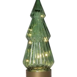 Glasdekoration Star Trading Verde Gran med Belysning24 cm