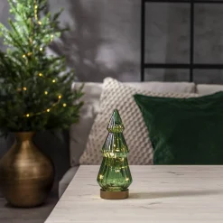 Glasdekoration Star Trading Verde Gran med Belysning24 cm
