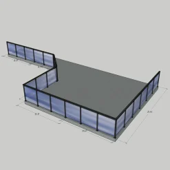 Glasräcke Novoroom Komplett Sektion M-P