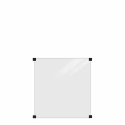 Glasstaket PLUS Laminerat till Runda Stolpar 90 x 91 cm Rökigt Gråsvart Glas