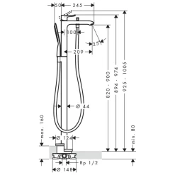 Golvblandare Hansgrohe Metris