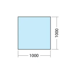 Golvglas Kaminexperten 1000 x 1000 Fyrkantig