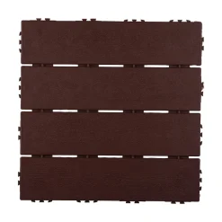 Golvplatta Hestraplattan Woodlook Mahogany Golvtrall för Balkong & Terrass