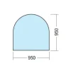Golvplåt Kaminexperten 950 x 950 Halvrund