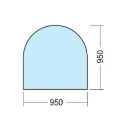 Golvplåt Kaminexperten 950 x 950 Halvrund