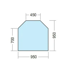 Golvplåt Kaminexperten 950 x 950Sexkantig