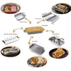 Grillform Fornetto Rostfri Large Med Skärbräda i Bambu