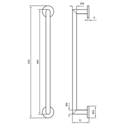 Handduksstång Tapwell TA212 600 mm