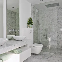 Handfat Italian Marble Carrara Polerad Rund