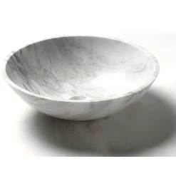 Handfat Italian Marble Carrara Polerad Rund