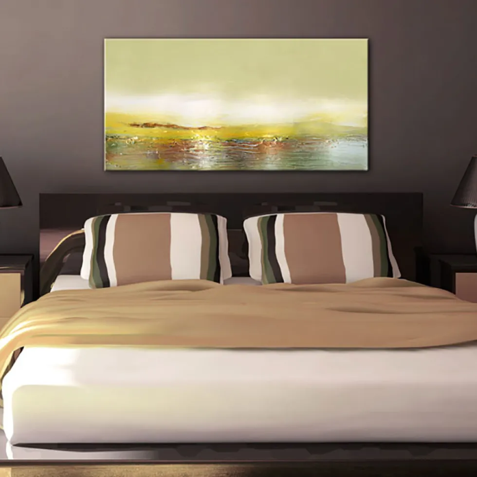 Handmålad Tavla ArkiioMötande Vågen 120x60