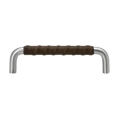 Handtag Beslag Design SS-A Läderlindat RostfrittBrun, Längd: 138 mm