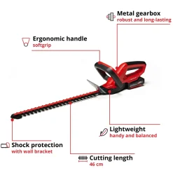 Häcksax Einhell 46 cm med 1×18 V 2,0 Ah-batteri