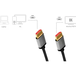 HDMI-kabel LogiLink Ultra High Speed 8K/60 4K/120Hz