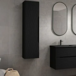 Högskåp Badrum 35x140 cm Tenfors Sahara Svart Matt