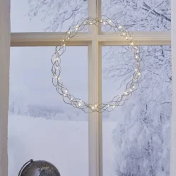 Hängande Dekoration Star Trading Curly Krans med LED 45cm