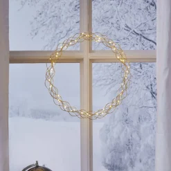 Hängande Dekoration Star Trading Curly Krans med LED 45cm