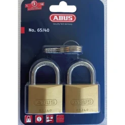 Hänglås 65/40 2 st Ll Mässing Abus