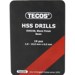 HSS Basic set Tecos 1-10 mm 19 Delar