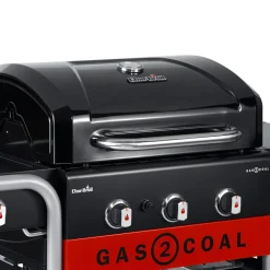 Hybridgrill Char-Broil Gas2Coal 2.0 330 Gasol- och Kolgrill med Sidobrännare & Gjutjärnsgaller