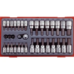Hylsbitssats 35 delar med 1/4 tum och 3/8 tum fyrkantsfäste Teng Tools TTBS35
