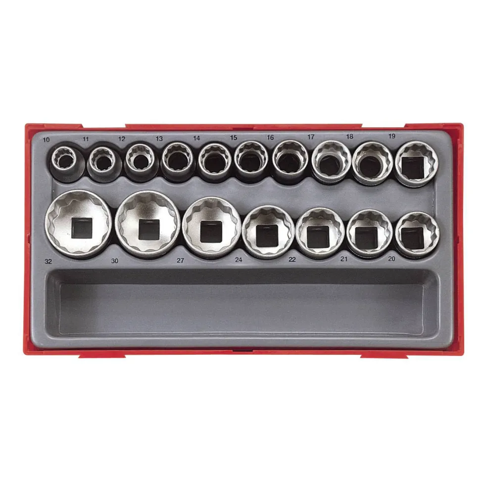 Hylssats 17 delar med 1/2 fyrkantsfäste Teng Tools TT1217