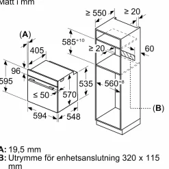 Inbyggnadsugn Siemens HB234ABS3F iQ300