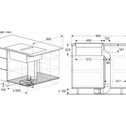 Induktionshäll Siemens ED611BS16E iQ300 Med Inbyggd Fläkt