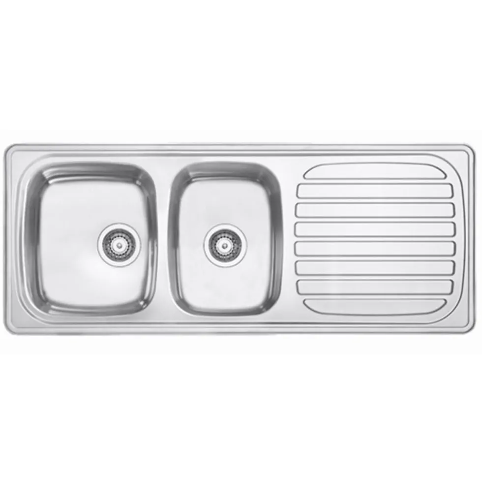 Infälld Diskbänk Contura Steel Harmony H 1200K Rostfri Vändbar Dubbel Diskho