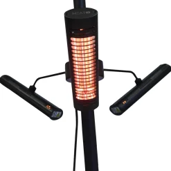 Infravärmare HEAT1 ECO High-line 3x670W Terrassvärmare för Parasol, Svart Aluminium