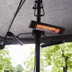 Infravärmare HEAT1 ECO High-line 3x670W Terrassvärmare för Parasol, Svart Aluminium