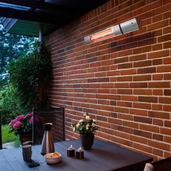 Infravärmare Hortus 1500W Hängande Väggmonterad Terrassvärmare med Fjärrkontroll i Aluminium