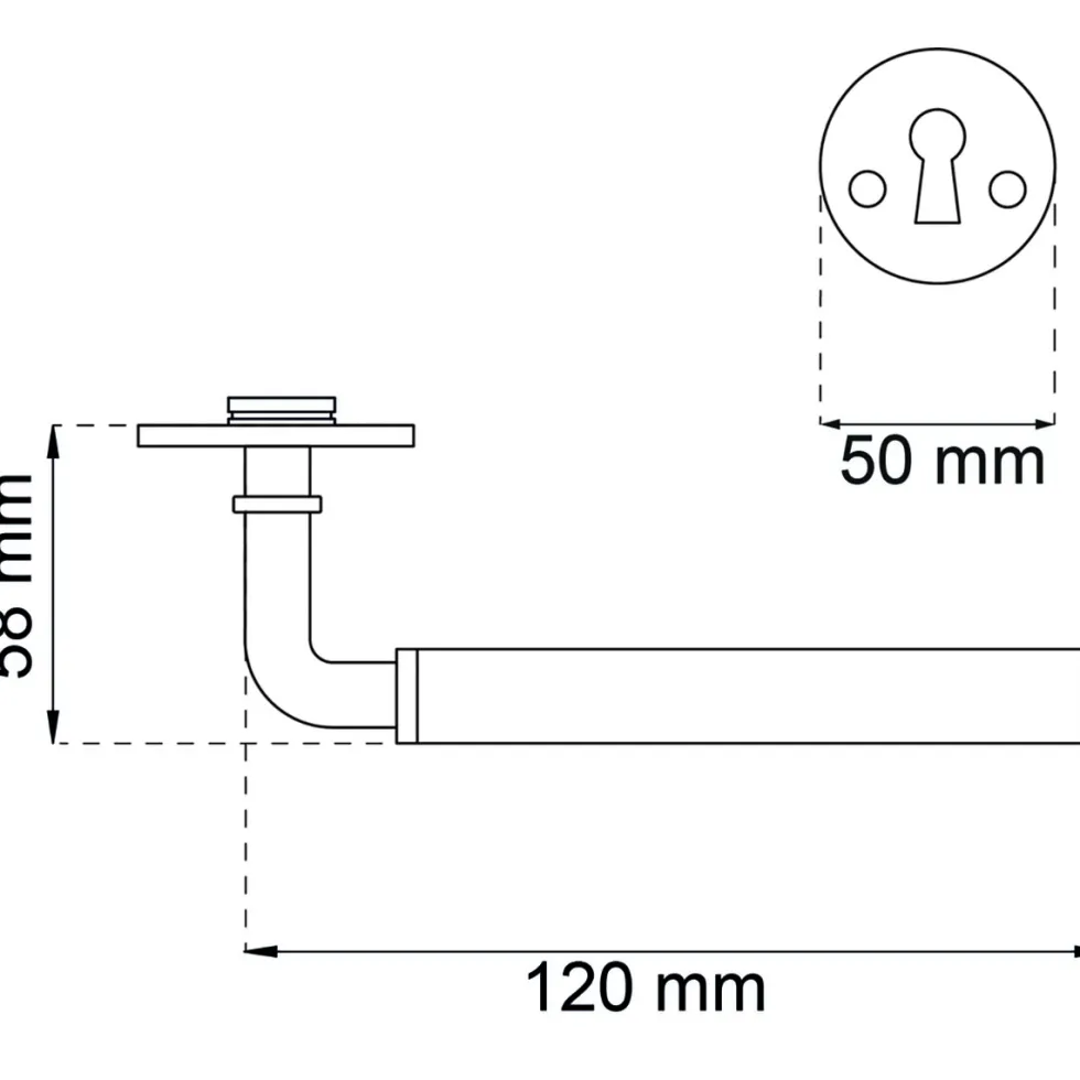 Innerdörrhandtag Habo A385 Ek/Krom