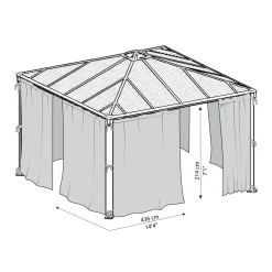 Insektsnät Canopia by Palram Till Palermo Paviljong 4,3 x 4,3 m Grå