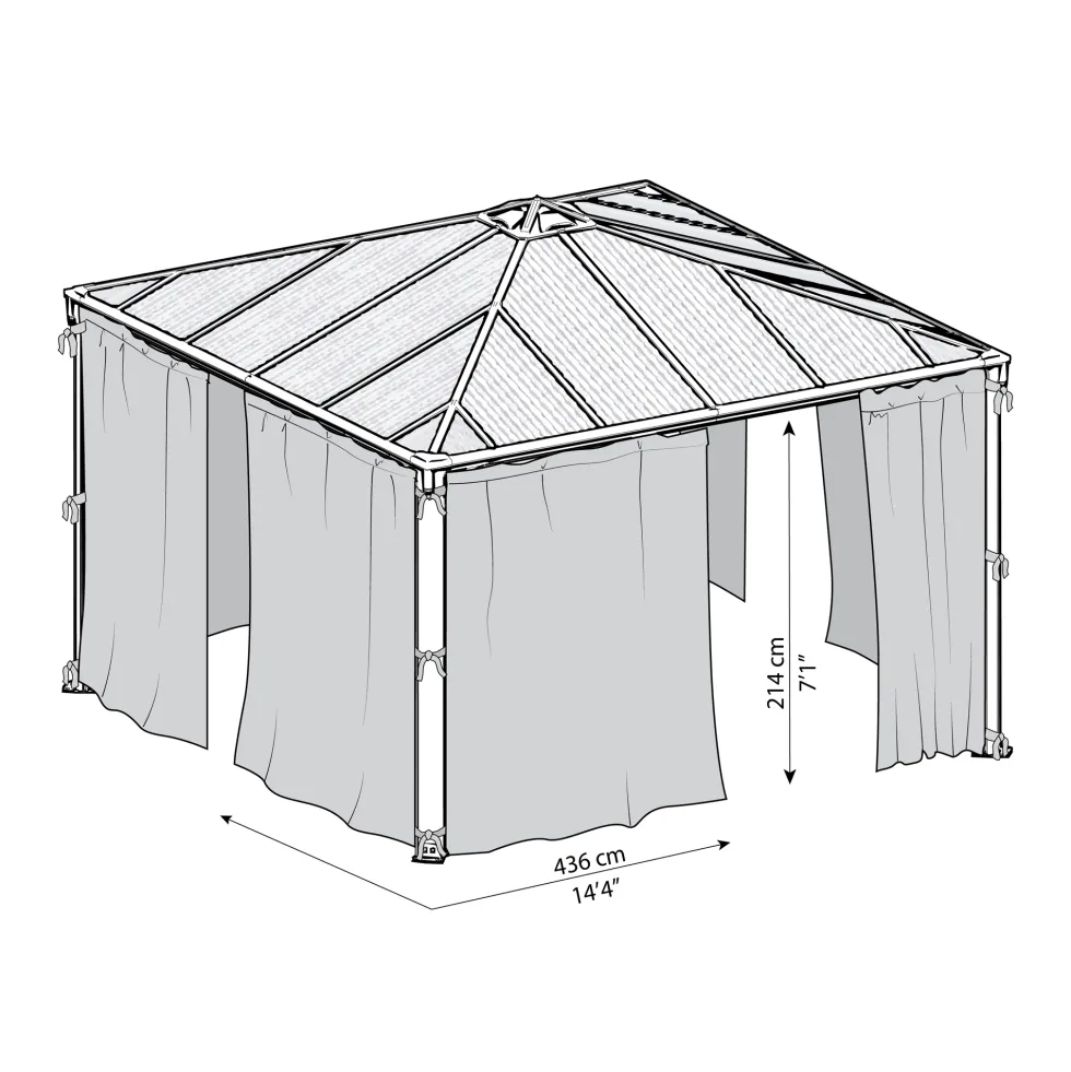 Insektsnät Canopia by Palram Till Palermo Paviljong 4,3 x 4,3 m Grå