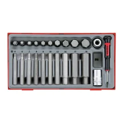 Insexhylssats 23 delar med 1/2 tum fyrkantsfäste Teng Tools TTHEX23