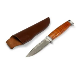 Jaktkniv Briv Damascus Leather 9,5"