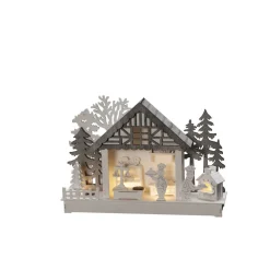 Julby Gnosjö Konstsmide Motiv Hus Trä 4 LED