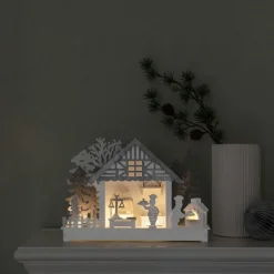 Julby Gnosjö Konstsmide Motiv Hus Trä 4 LED