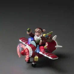 Juldekoration Gnosjö Konstsmide Fiberoptiskt Flygplan med Tomte