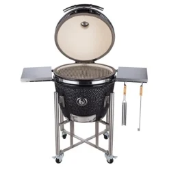 Kamadogrill Kamado Sumo Signature Pro Svart Keramisk Grill Rostfritt Stål med Optimerat Luftflöde